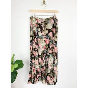 Vintage Koret Floral Maxi/Midi Skirt Sz 14